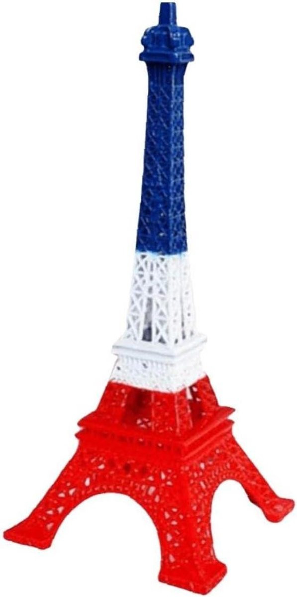 Metalen standbeeld architectuur model woondecoratie rood wit blauw Hoogte: 18 cm