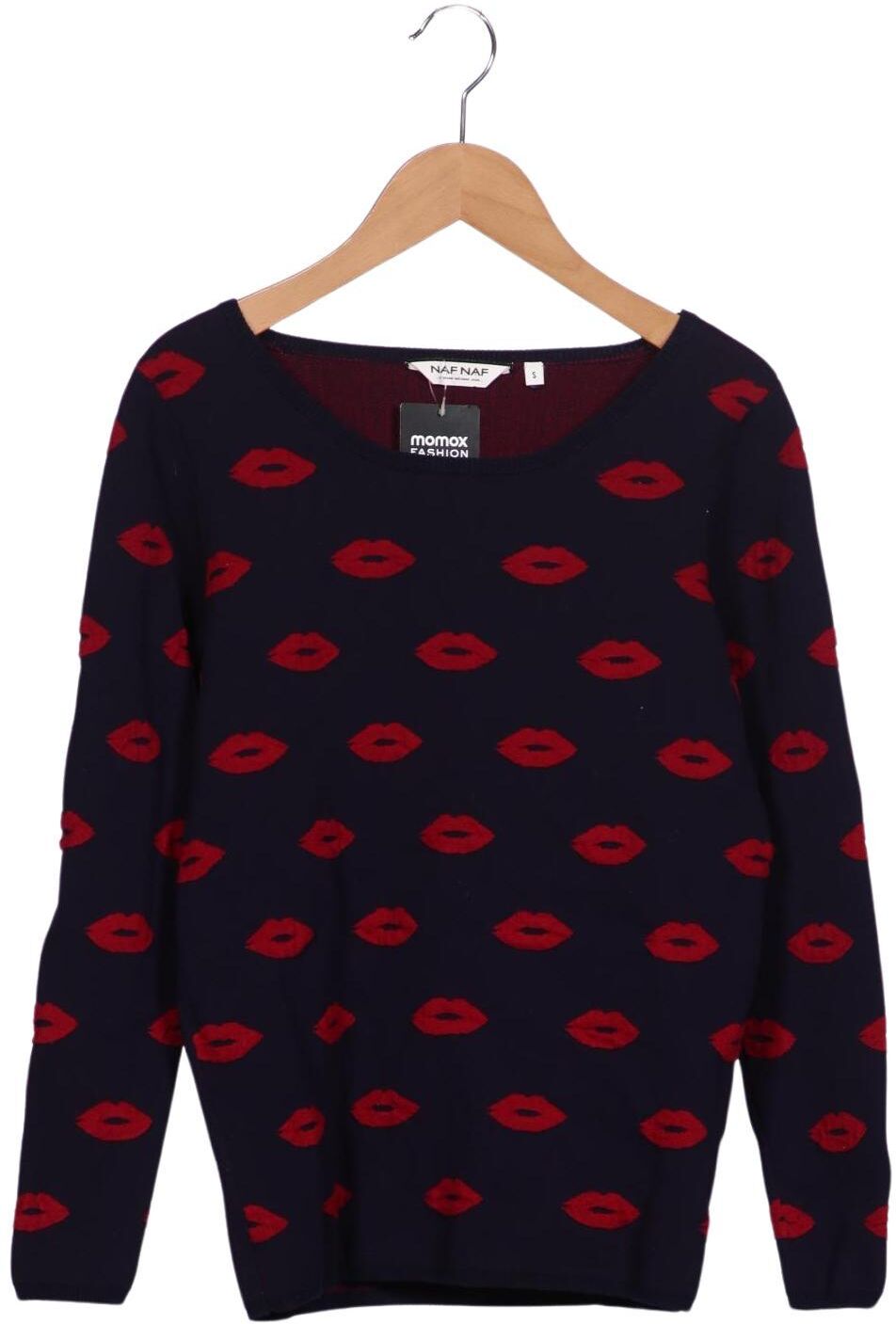 NAF NAF Damen Pullover, Marineblau, Gr. S, Baumwolle / Synthetik - Second Hand