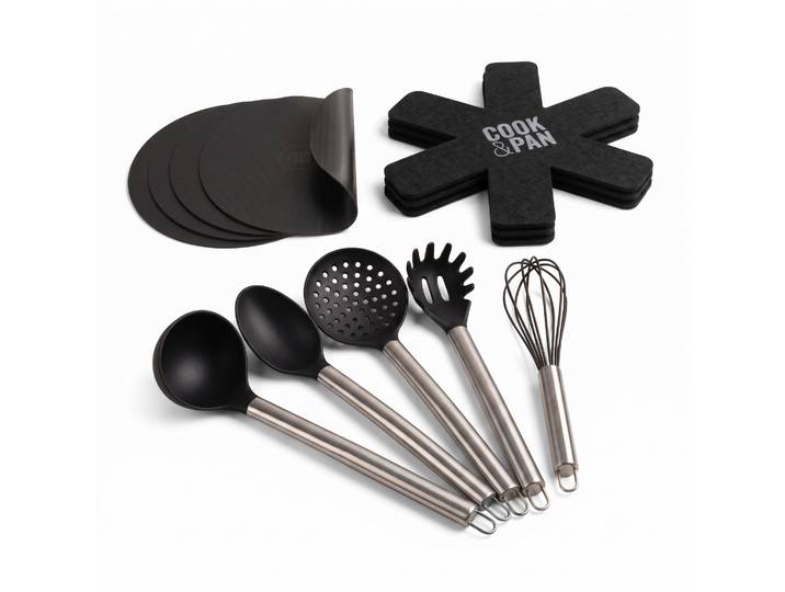 Cook &amp; Pan - Lot d'accessoires Noir - Sans PFAS - induction - Garantie de ans -