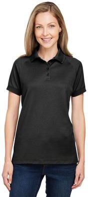 Harriton M208W Women's Charge Snag and Soil Protect Polo Shirt in Black size Medium   Polyester
