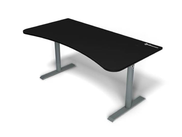 Arozzi Arena Ultrawide gebogener Gaming- und Bürotisch mit vollflächiger, wasserabweisender Schreibtischunterlage, Kabelmanagement-Aussparungen und Netz (Frozen Grey)