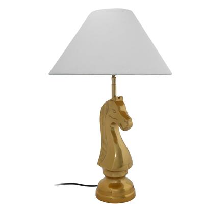 KAYOOM Tischleuchte "Tischlampe Bishop 125", weiß, 1, H: 62cm, 1 Stk., Leuchten, mit dekorativem Schah-Pferd-Sockel aus Metall, mit Stoffschirm, Tischleuchte