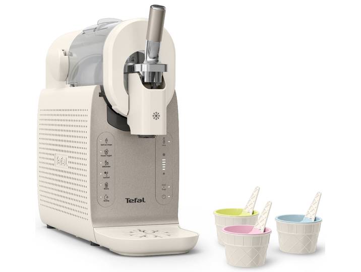 TEFAL Slush-Eismaschine Freezi , beige (silber premium), B:16,3cm H:40,8cm T:42,9cm, Eismaschinen, 5 Automatikprogramme, 8 Portionen in einer Zubereitung, Spülprogramm, Slush-Eismaschine