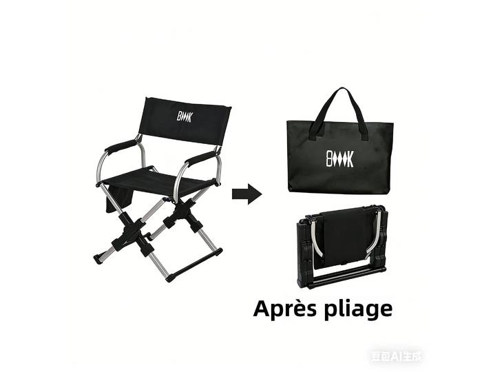 Chaise de Réalisateur Pliante d'Extérieur en Alliage d'Aluminium Légère, Chaise de Camping Portable pour Plage, Pêche, Randonnée, Pique-nique, Siège de Voyage