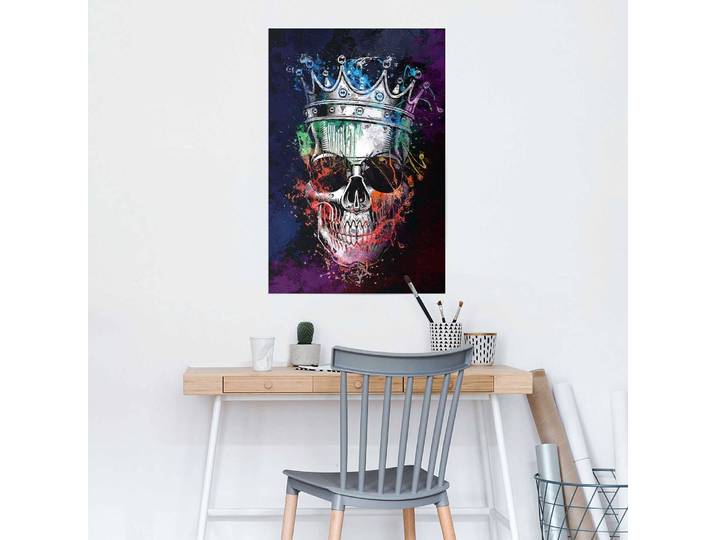 home24 Poster Graffiti Schedel papier zwart 61 x 92 x 0cm
