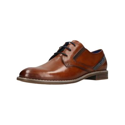 Schnürschuh BUGATTI "bugatti Businessschuhe Leder", Herren, Gr. 42, braun (cognac), Leder, Schuhe Schnürschuh