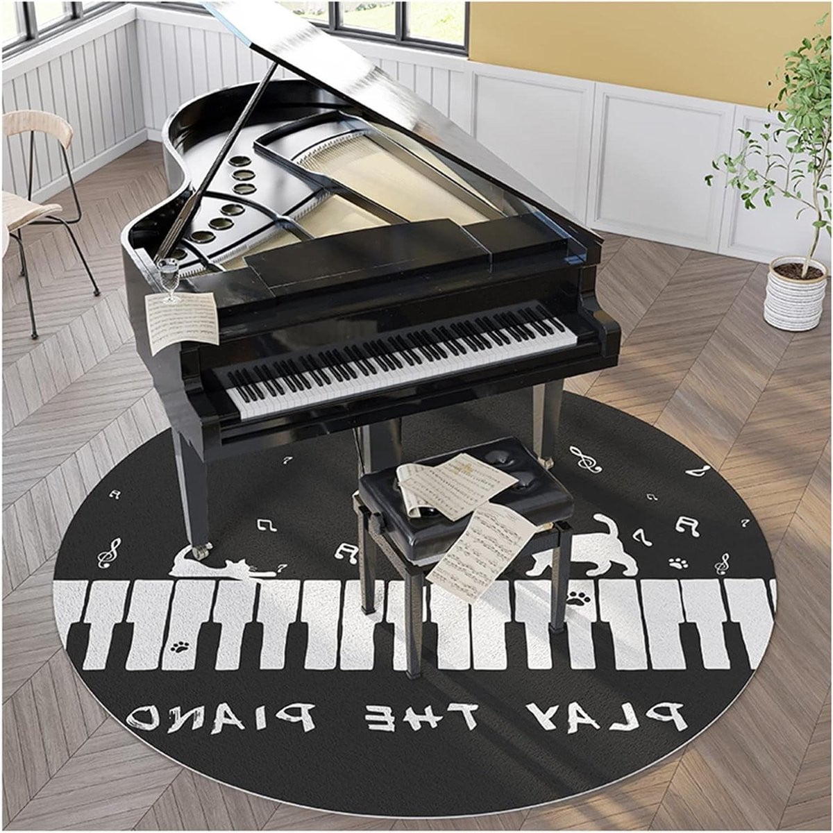 Geluiddichte drummat voor muziekbeoefening, schokabsorberend rond tapijt, Diameter: 140 cm