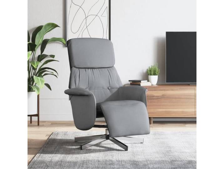 Mode Design  Fauteuil inclinable avec repose-pieds gris clair tissu Salon ou Chambre à Coucher 267204