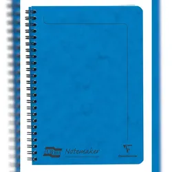 Clairefontaine 10x Europa Notemaker, Doppelspiralheft A5, 60 Blatt liniert abtrennbar - Blau 4855Z