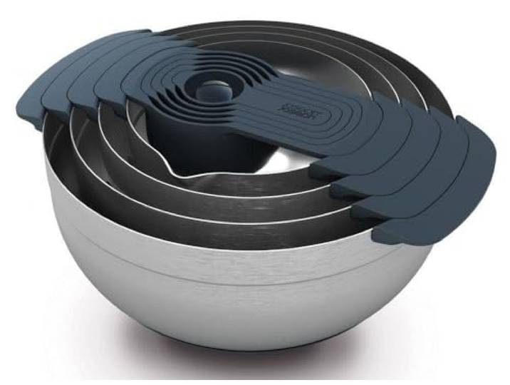 Joseph Joseph Nest 9 Plus 9-Pièces\, set emboîtable avec Bol mélangeur grand et petit\, passoire\, tamis\, 5 tasses à mesurer\, Acier Inoxidable