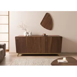 Sideboard Nussbaum-Echtholzfurnier 200x45x85 braun lackiert BUTTERFLY #107