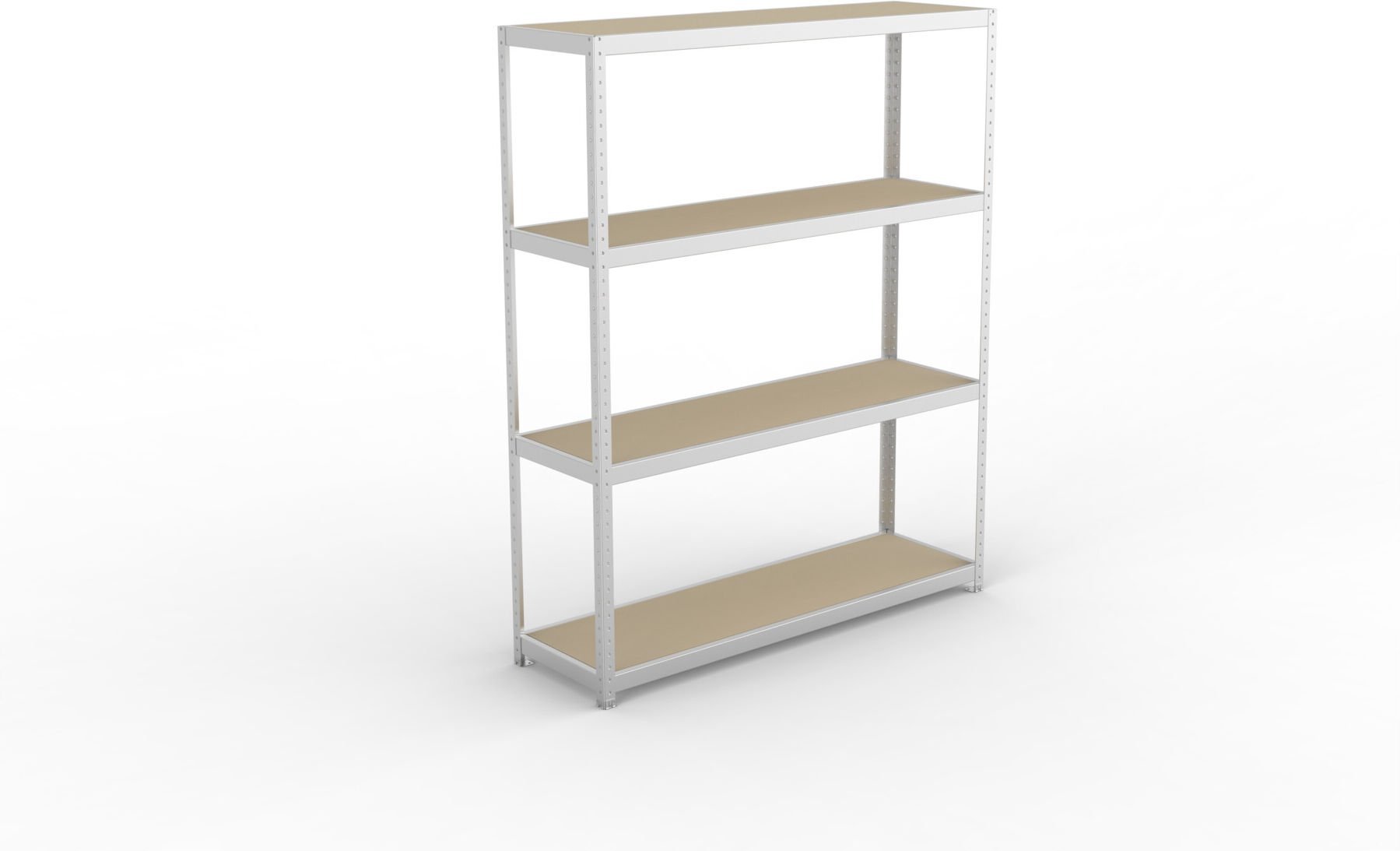 META SPEED-RACK Weitspannregal 2470x2000x600 mm in verzinkt mit 4 Fachebenen und Spanplatten (20081120)