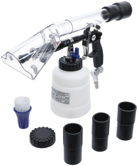 BGS Pistolet pneumatique de nettoyage avec brosse et accessoire d’aspiration 7 pièces ; BGS technic (70150)