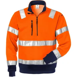 Warnschutz Zip-Sweatshirt "728 SHV" UV-Schutz - L - orange/marine