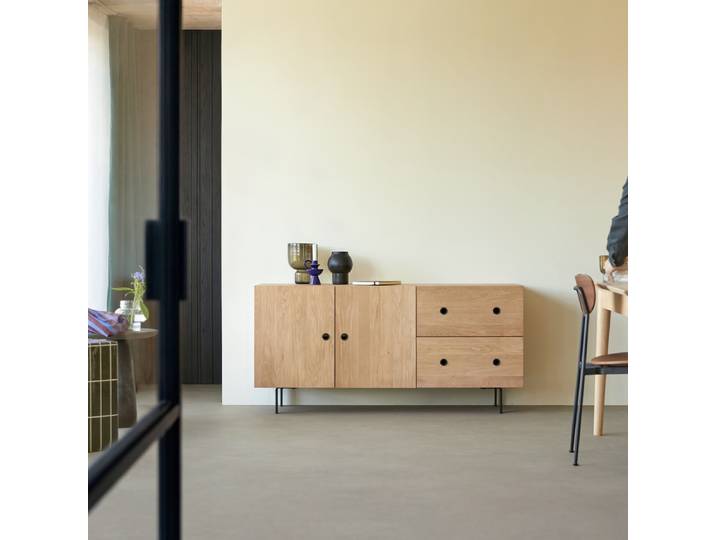 Buffet aus massivem Eichenholz 150 cm Jeanne - Natur - Oak