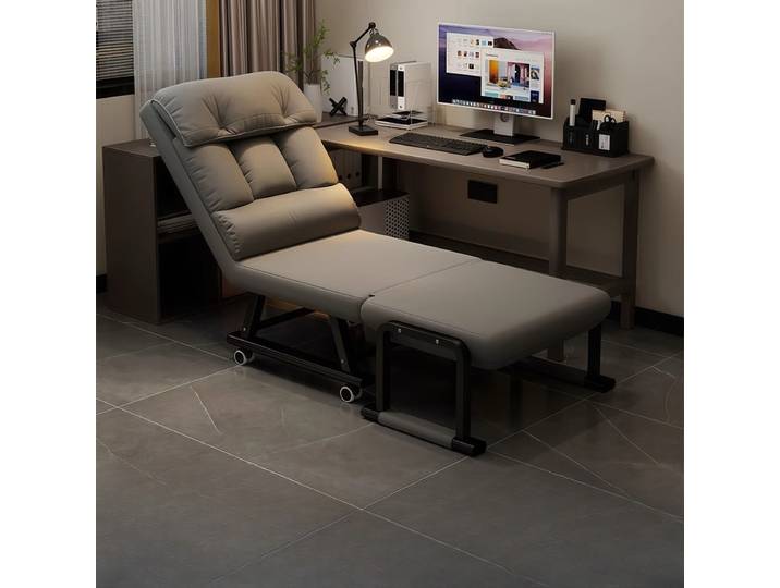 Chaise inclinable pliable, chaise longue multifonctionnelle pour bureau, ergonomique, bureau d'ordinateur, canapé avec dossier réglable, lit de sieste