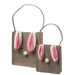 MARELIDA Ostertaschen Häschen mit Schlappohren Osternest Hasentaschen 2er Set