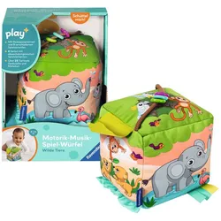 Ravensburger 4859 play+ Motorik-Musik-Spiel-Würfel: Wilde Tiere, elektronisches Spielzeug, 3 Spielmodi mit über 25 Sounds