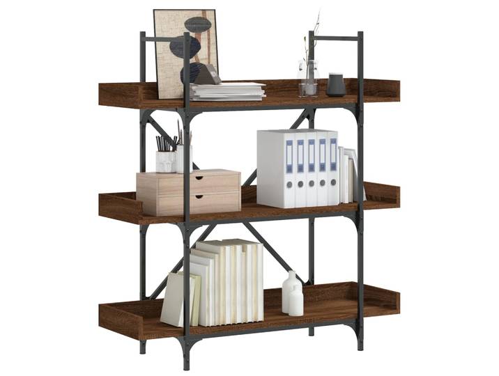 vidaXL Bookcase 3 Ebenen 39.4 x 13.0 x 42.7 in Brown Oak