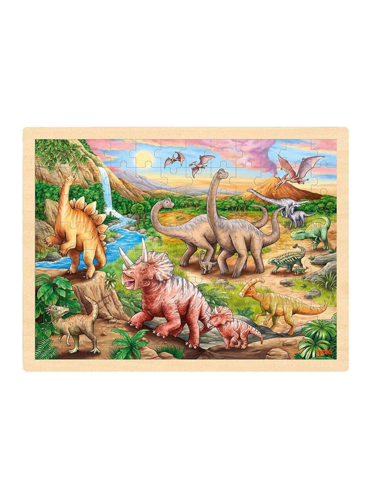 Goki Wooden Jigsaw Puzzle Dinosaur 96pcs. Holz