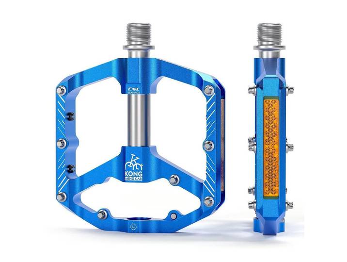 Fahrradpedale Plattformpedale mit Reflektoren Blau, Metall, 9.9x1.5x11.8 cm, Freizeit & Co, Sport & Fitness, Fahrräder, Fahrradzubehör