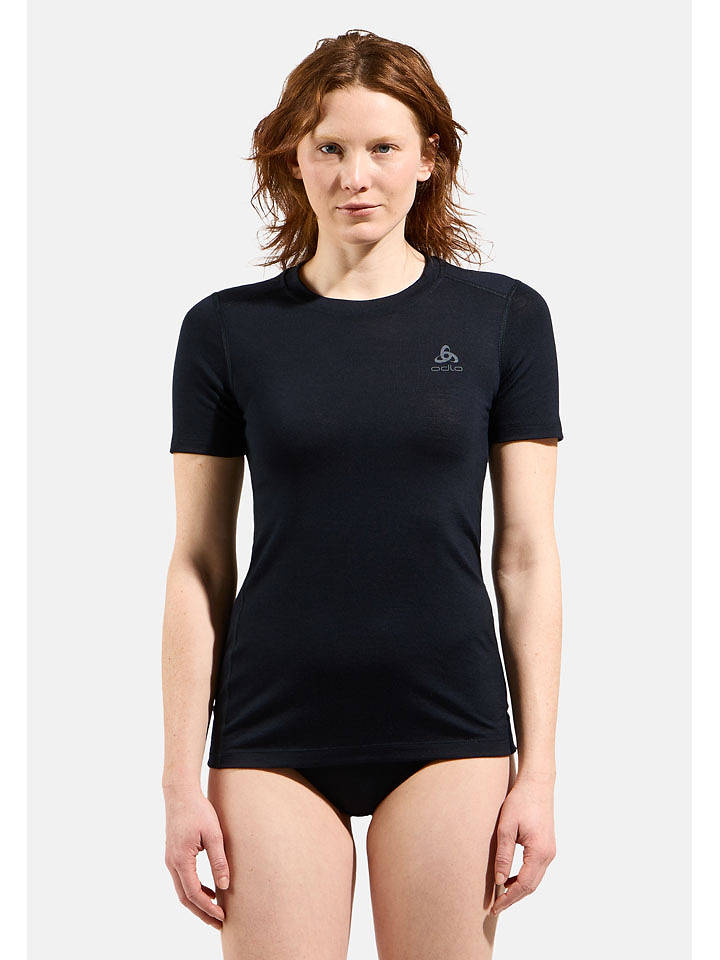 Odlo Funktionsunterhemd "Merino 160" in Schwarz - M
