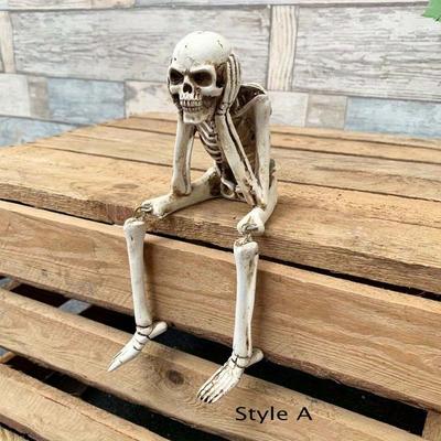 Evergreen Home Goods Adorable Hanging Skeleton, Resin Home Decor, Perfect For Halloween, Easter, And Hanukkah, Indoor Outdoor Use a
