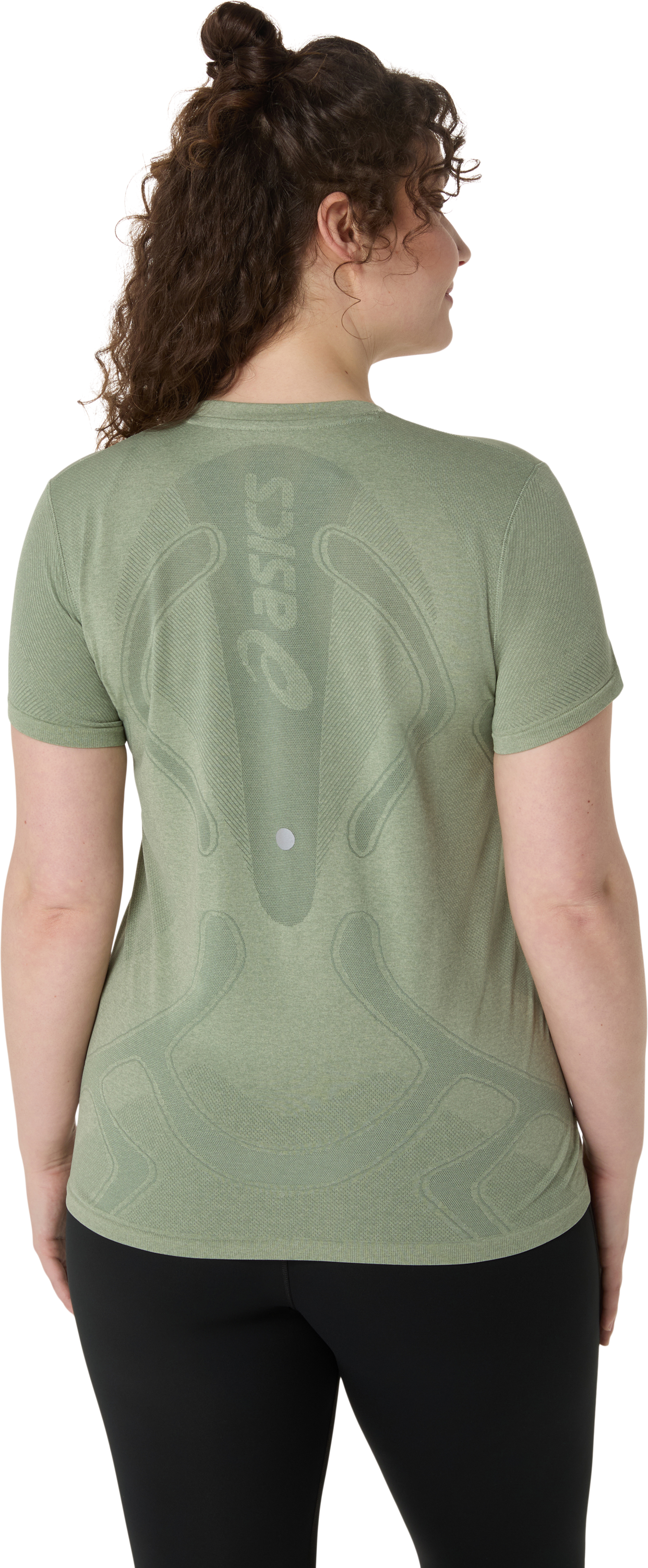 Laufshirt ASICS "ROAD SEAMLESS SS TOP", Damen, Gr. XS, grün (monument blau, whisper grün), Obermaterial: 65% Polyamid, 35% Polyester, Shirts Laufshirt, ACTIBREEZE™ Technologie, Atmungsaktiv, Reflektierend monument blau, whisper grün XS