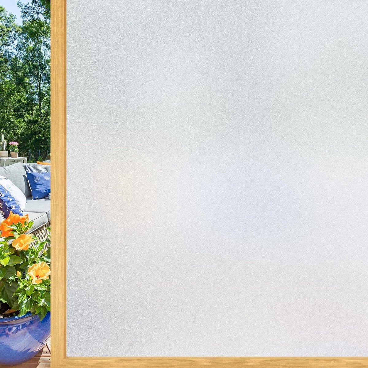 Matwitte privacy raamfolie zonder lijm - 60 x 300 cm