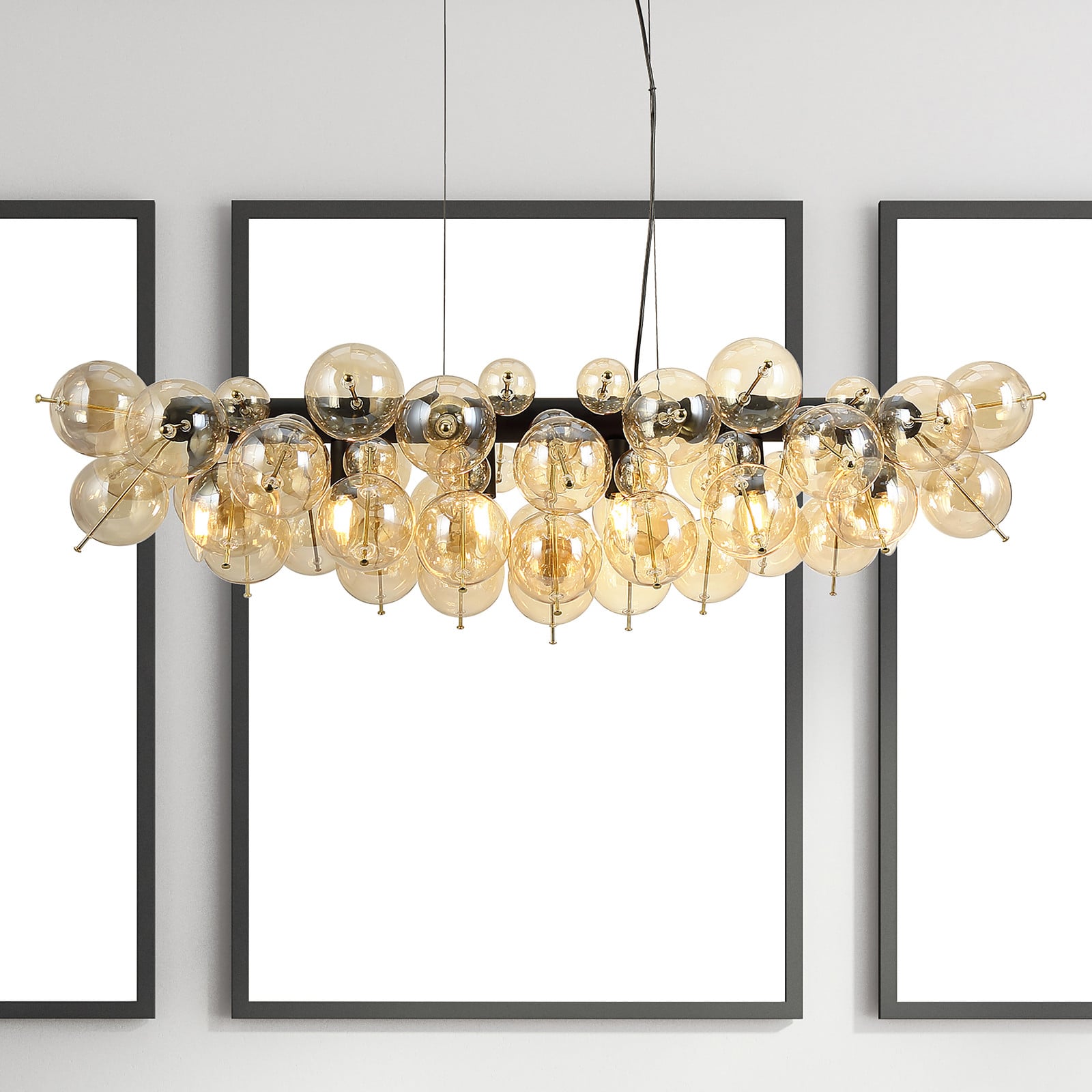 Globo Hanglamp Udo Amber Glas 100cm