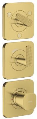 Hansgrohe Axor Citterio C Thermostatmodul 380/120, 49711990 cubic cut, polished gold optic, Unterputz mit Rosetten