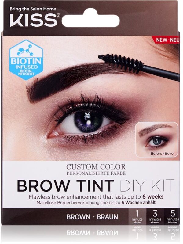 Kiss Brow Tint DIY Kit brow colour shade Brown 20 ml
