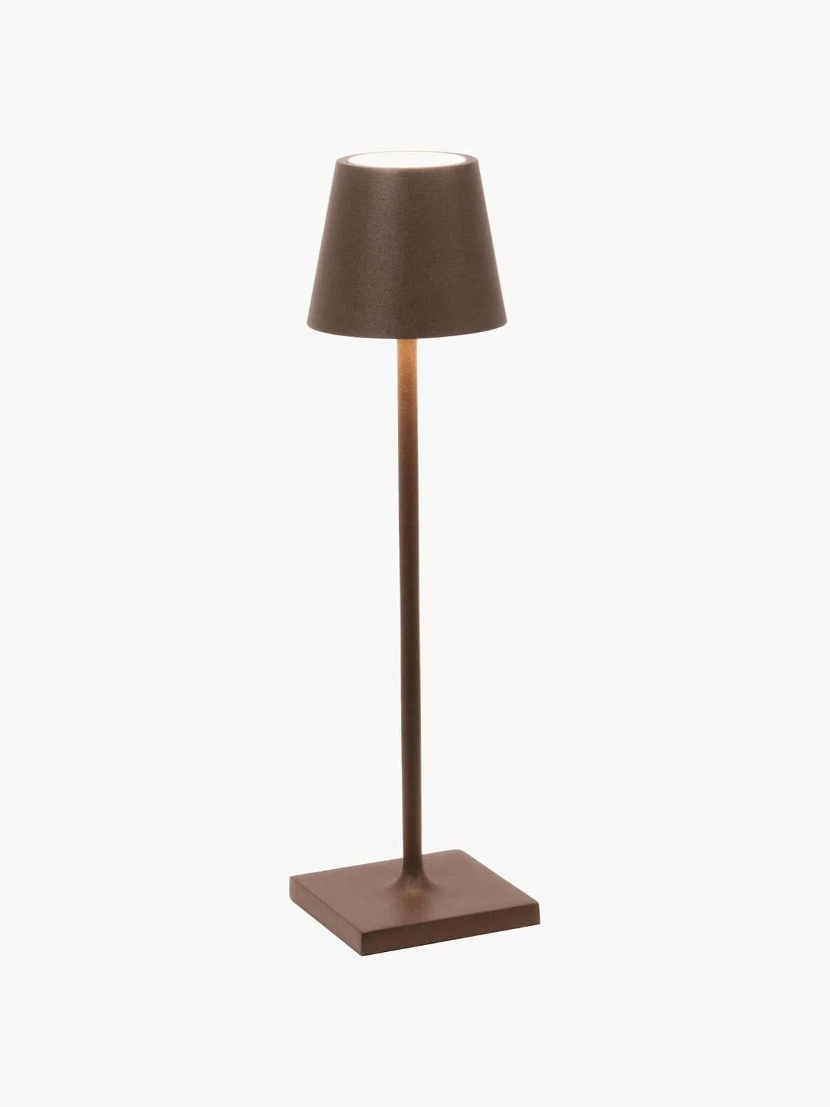 Zafferano Poldina Micro LED tafellamp, bruin, dimbaar en oplaadbaar