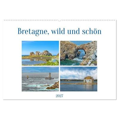 Bretagne, wild und schön (Wandkalender 2027 DIN A2 quer), CALVENDO Monatskalender