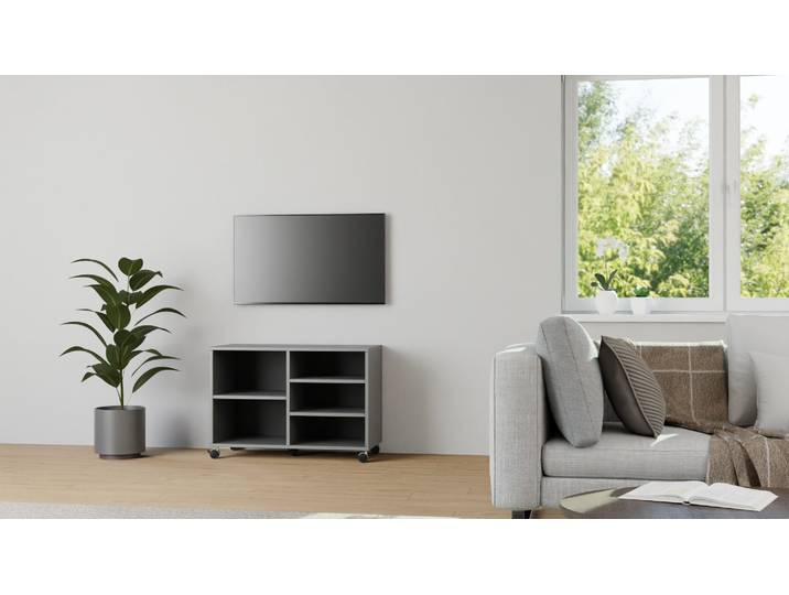Conteneur roulant ouvert MDF Peint Gris poussière