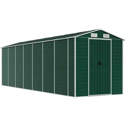 vidaXL Gerätehaus Grün 191x640x198 cm Verzinkter Stahl