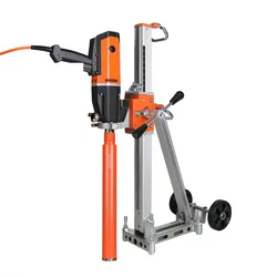 Diamant-Kernbohrgerät mit Ständer (Set), Nass & Trocken, Ø 162/202 mm, Kernbohrmaschine für Beton/Stahlbeton/Mauerwerk | DKB-202/P-PRO + KBS-252/M-PRO