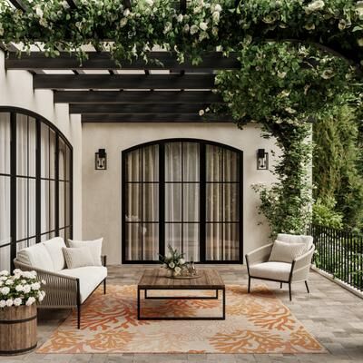 Nourison Garden Oasis Indoor/Outdoor Nature Area Rug.