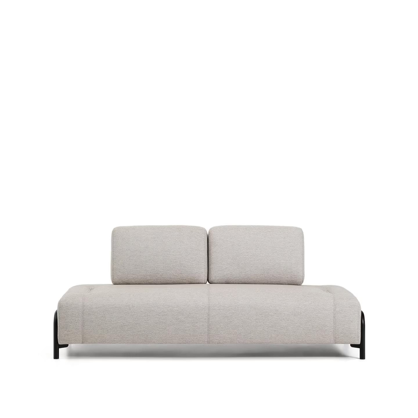 Kave Home Compo 2-zits Bank - Grijsbeige/Zwart