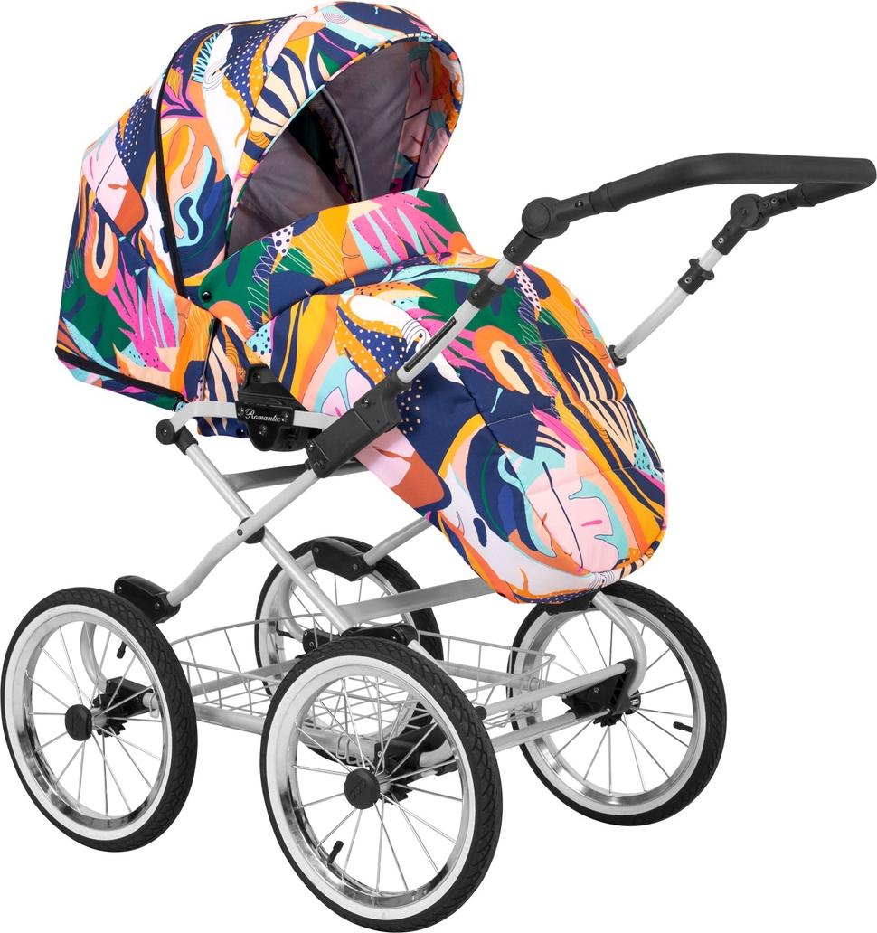 Kinderwagen Kunert Romantic 2in1 - Silberner Rahmen - Farbe: Bunt