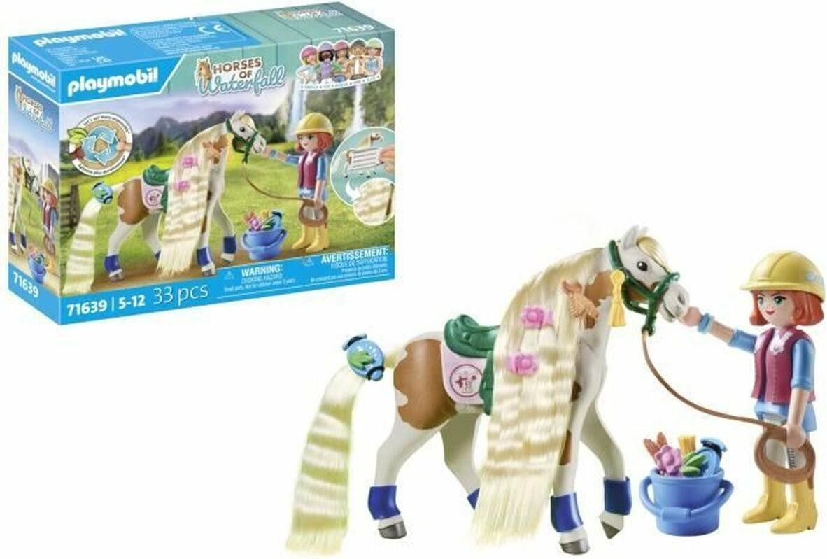 Playmobil 71639 Paarden van Waterfall: Ellie & Paard met krultang constructiespeelgoed