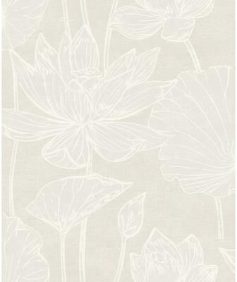 Seabrook Designs Water Lilies Nonwoven Unpasted Wallpaper