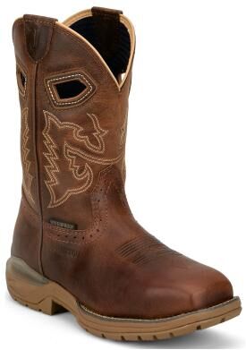 "Justin Boots Warhawk 11"" Square Nano Comp Toe - Mens 11 Tan Boot E2"