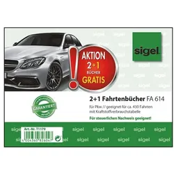 Sigel 2+1 Aktion: 3x Fahrtenbuch »FA614« (A6 quer) weiß, 14.8x10.5 cm