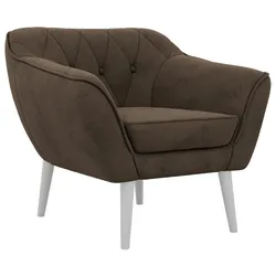 SESSEL PIRS - Braun Velvet - Weiße Beine