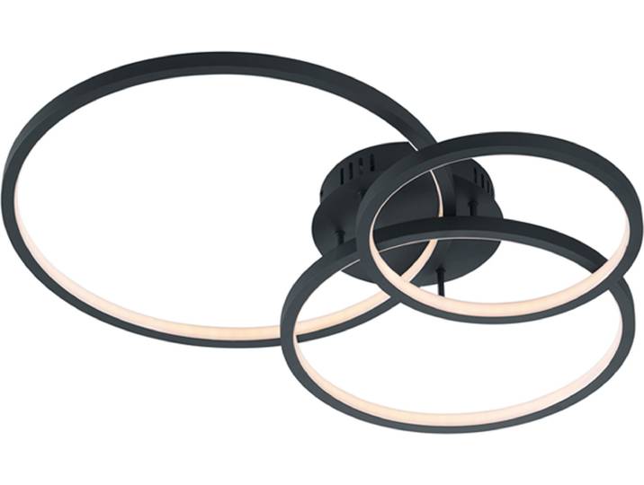 WIZ LED Plafonnier AARON Anthracite 79cm de large avec télécommande