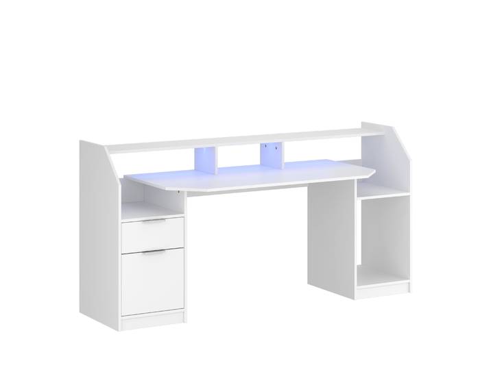 Gamingtisch LED REGULUS 180 x 66 x 91 cm weiss