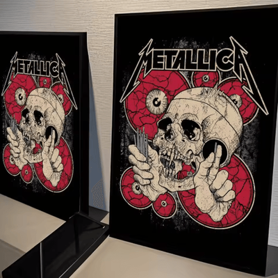 Inspire Picks Metallica Wall Poster Classic Rock Band Wall Art For Music Room & Bar Decor hei 8 40x60cm No Frame