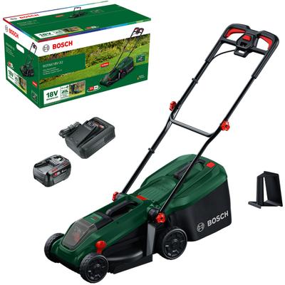 Akkurasenmäher BOSCH HOME & GARDEN "ROTAK18V-32", grün, Rasenmäher, 3-in-1-Mäher für kleine bis mittelgroße Rasenflächen
