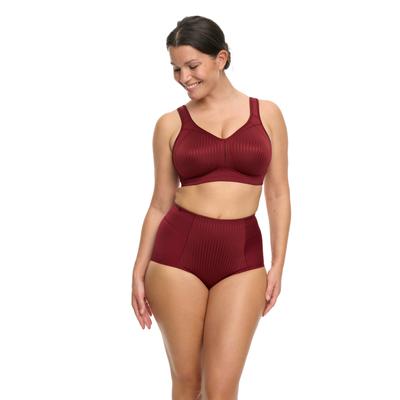 Bügelloser BH SUSA "Cremona", Damen, Gr. 85, Cup G, dunkelrot, Obermaterial: 65% Polyamid, 28% Elasthan, 7% Polyester, bequem, BHs, Stützfunktion, vorgeformte Cups, Streifenoptik vorn